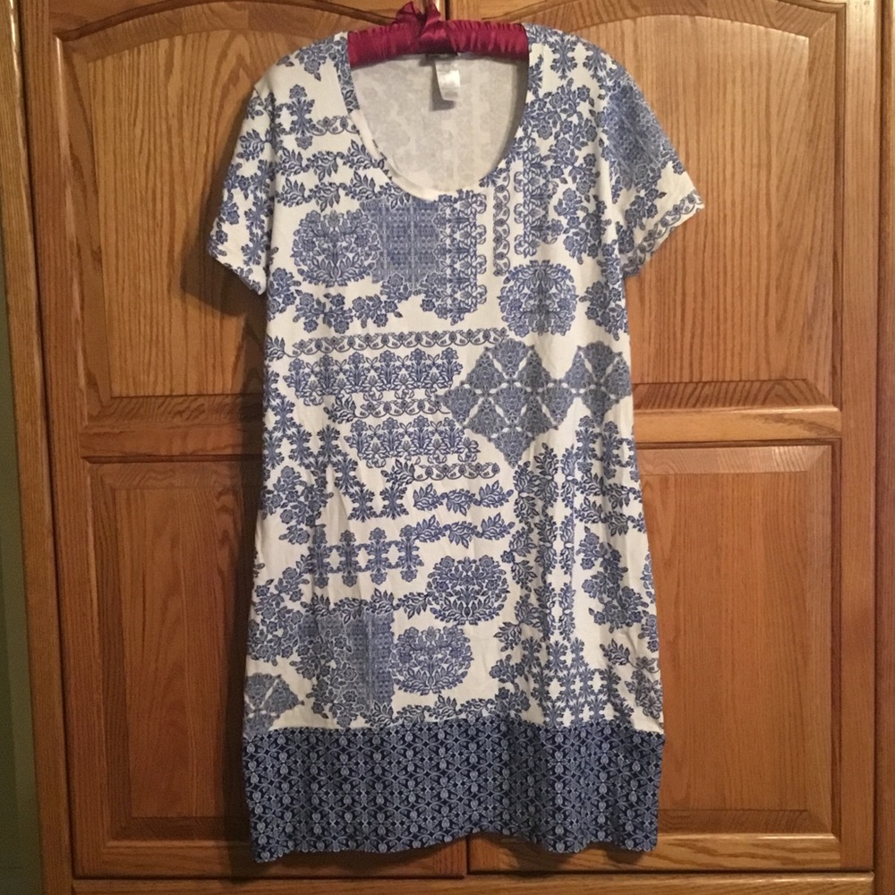 Tommy Bahama Blue and White Floral Mini Dress